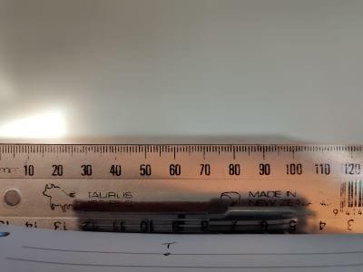 An example of taking a picture of a ruler.