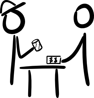 Paying for a soda with cash