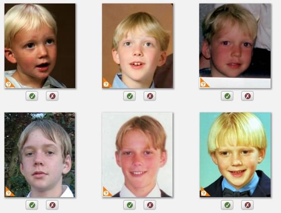 An application recognises these photos as being the same person