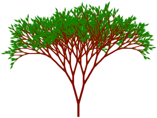 A tree drawn using L-systems in JFLAP