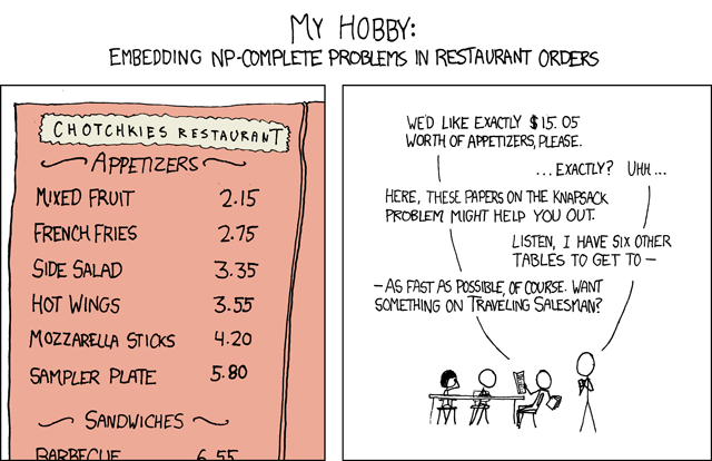 A xkcd comic about NP complete