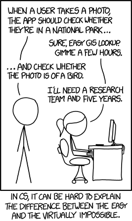 A xkcd comic on Computer Science tasks