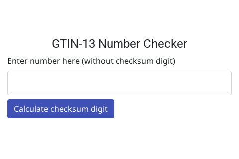 Thumbnail of Checksum Calculator GTIN-13 interactive