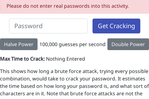 Thumbnail of Password Strength - Brute Force interactive