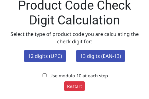 Thumbnail of Product Code Check Digit Calculation interactive