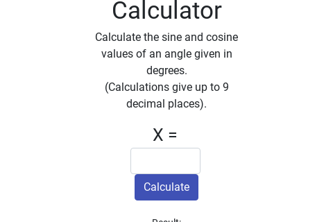 Thumbnail of Trig Function Calculator interactive
